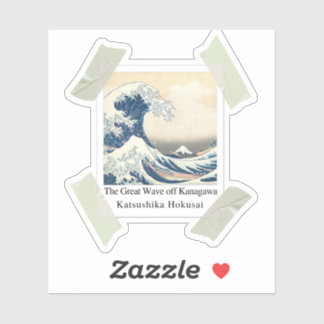 Die große Welle vor Kanagawa in Portrait Aufkleber