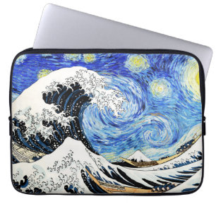 Die große Welle vor Kanagawa in Sternennacht Laptopschutzhülle