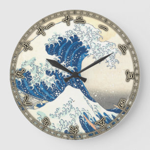 Die große Welle vor Kanagawa, Japanische Kunst, Ho Wanduhr
