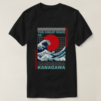Die große Welle vor Kanagawa Japanischer Retro-Sti T-Shirt