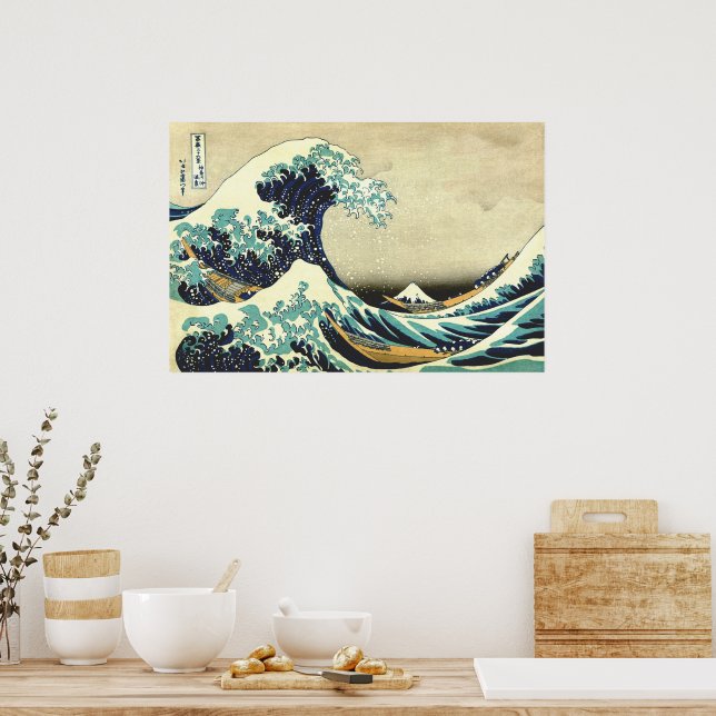 Die große Welle vor Kanagawa Katsushika Hokusai Poster (Küche)