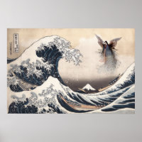 Die große Welle vor Kanagawa mit der Mondfee