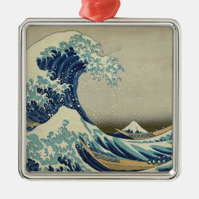Die große Welle vor Kanagawa Silbernes Ornament (Vorne)