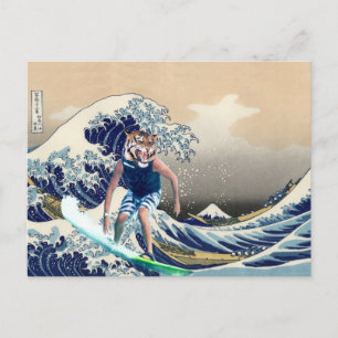 Die große Welle vor Kanagawa Tiger Surfer Postkarte