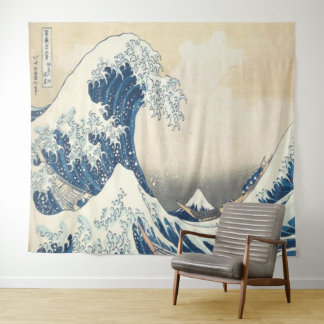 Die große Welle vor Kanagawa Ukiyo-e Japanisch Wandteppich