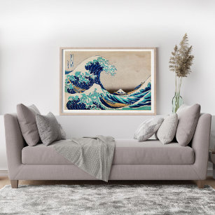 Die große Welle vor Kanagawa Vintage Darstellung Poster