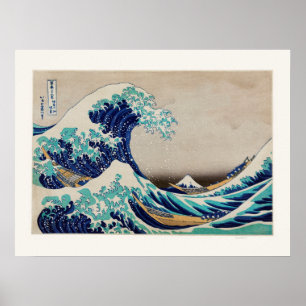 Die große Welle vor Kanagawa Vintage Darstellung Poster