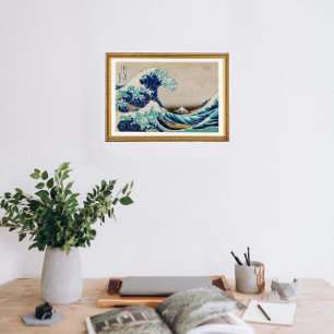 Die große Welle vor Kanagawa Vintage-Illustration Poster