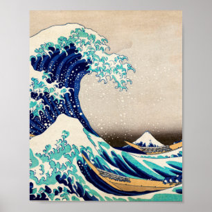 Die große Welle vor Kanagawa Vintage japanische Ku Poster