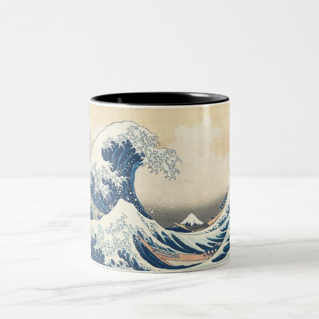 Die große Welle vor Kanagawa Zweifarbige Tasse (Mittel)