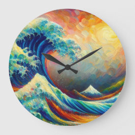 Die Große Welle, Wave off Kanagawa v4 Wanduhr