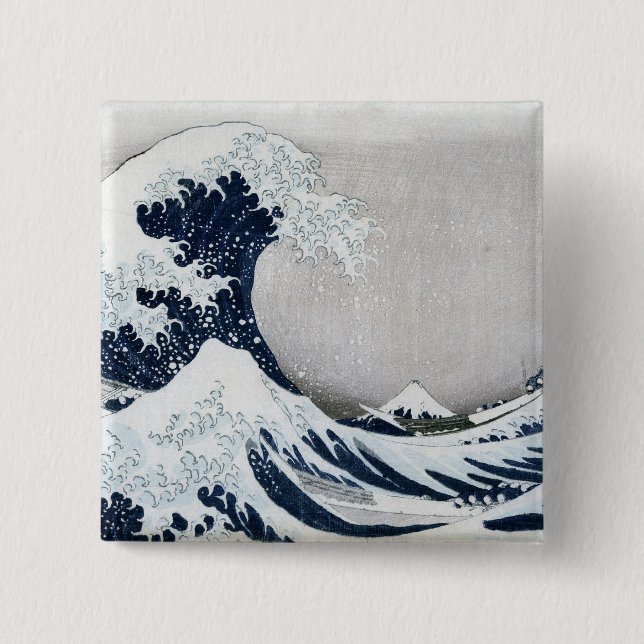Die große Welle weg von Kanagawa Button (Vorderseite)