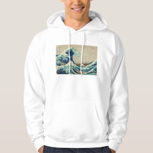Die große Welle weg von Kanagawa Hoodie (Vorderseite)