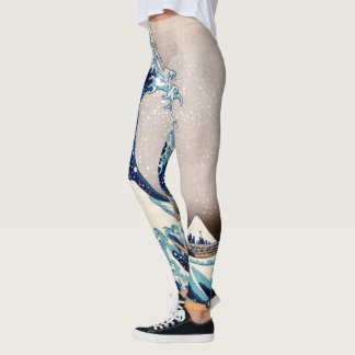 Die große Welle weg von Kanagawa Leggings