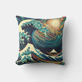 Die große Welle, Welle von Kanagawa v1 Kissen
