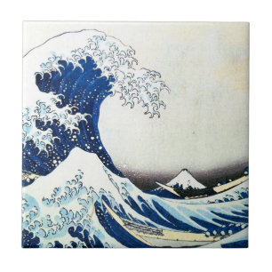 "Die große Wellen-" japanische Malerei von Hokusai Fliese