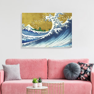 Die große Wellenfarbe Hokusai Leinwanddruck