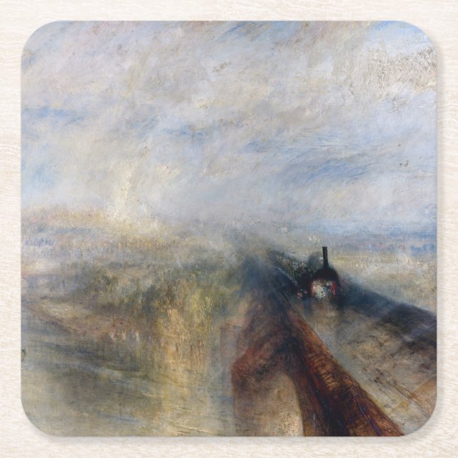 Die Große Western-Bahn, William Turner, 1844 Rechteckiger Pappuntersetzer (Vorderseite)