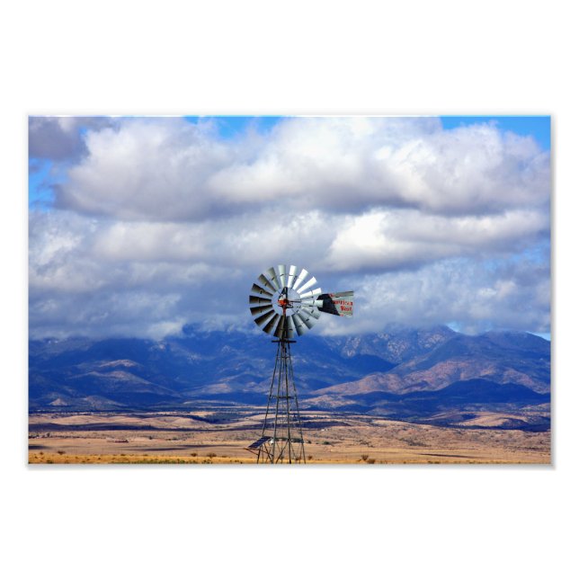 Die große Windmühle des Westerns Fotodruck (Vorne)