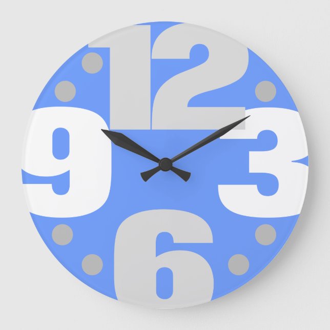 Die große Zeit - blau Wanduhr (Vorderseite)
