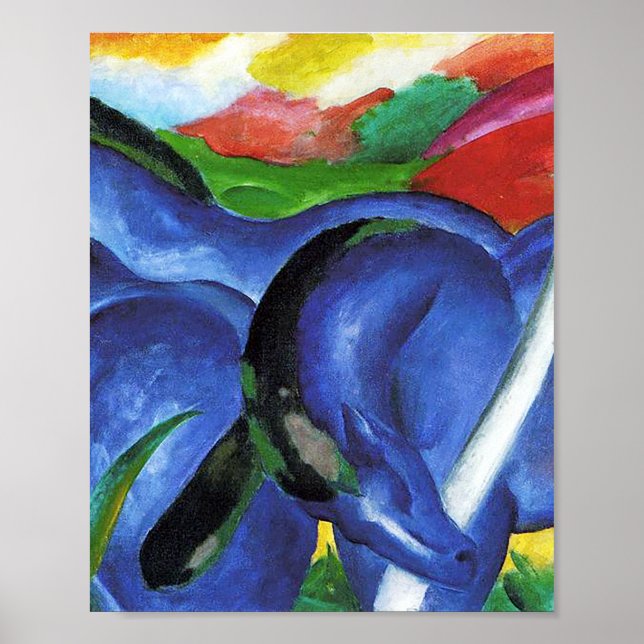 Die großen blauen Pferde von Franz Marc Poster (Vorne)