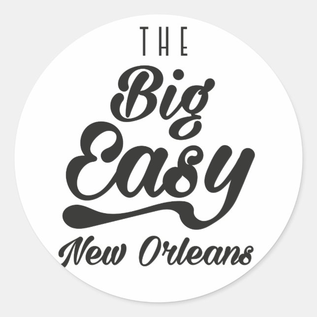 Die großen, einfachen New Orleans Runder Aufkleber (Vorderseite)
