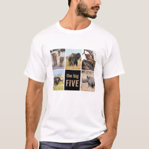 Die großen fünf Wildtiere Afrikanische Safari-Foto T-Shirt