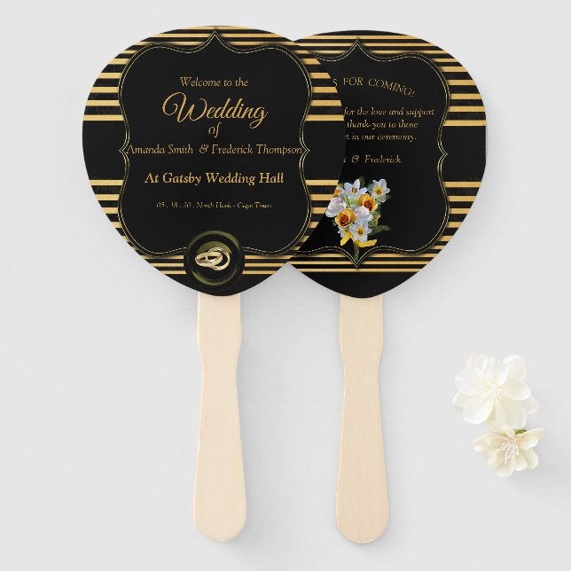 Die großen Gatsby-Handfans Fächer (Vorne und Hinten)
