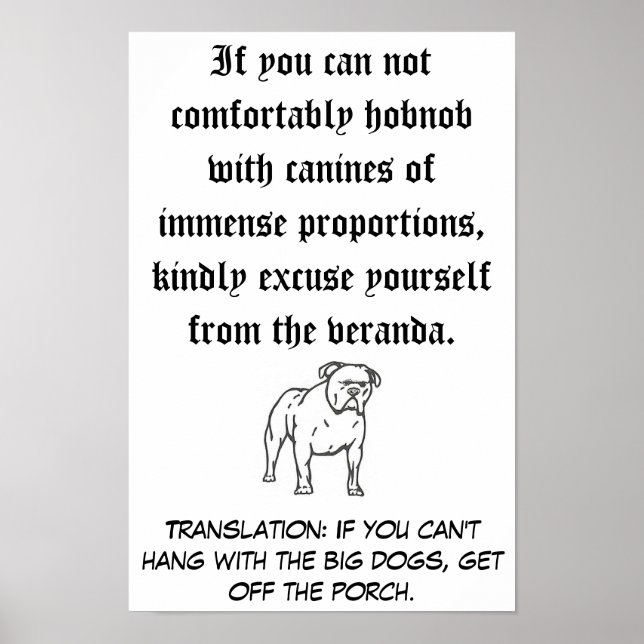 Die großen Hunde Poster (Vorne)