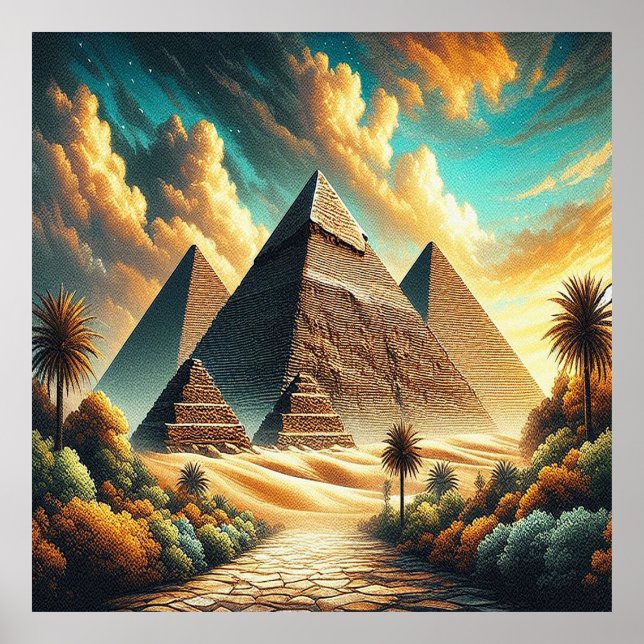 Die großen Pyramiden von Gizeh Ägypten reisen Poster (Vorne)