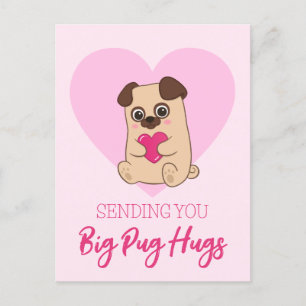 Die großen Schläger des Mops Funny Niedlich Pink Postkarte