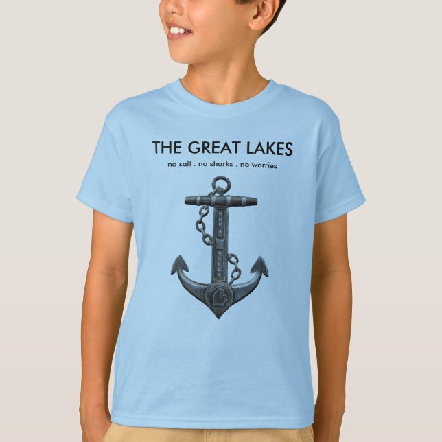 Die Großen Seen, nautischer Anker T-Shirt (Vorderseite)
