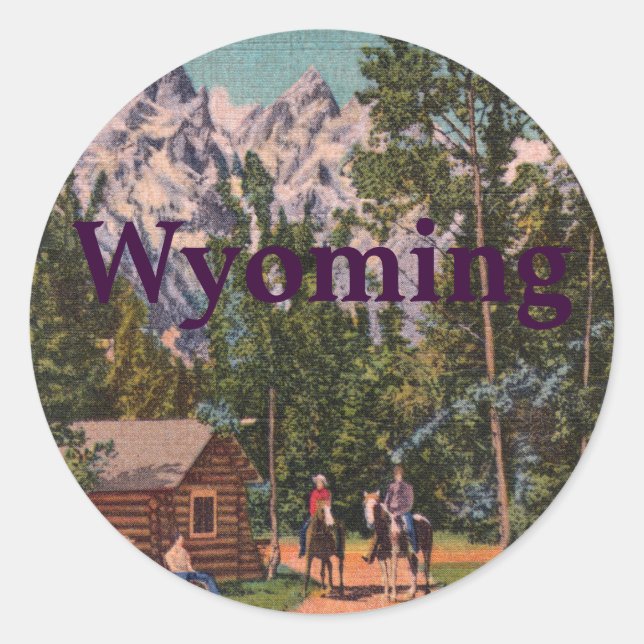 Die großen Tetons - Wyoming Runder Aufkleber (Vorderseite)
