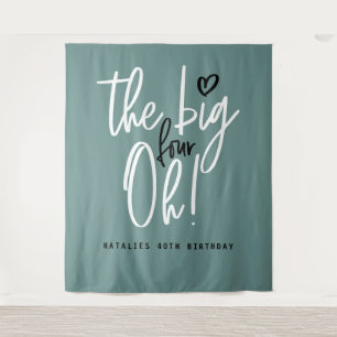 Die großen vier oh! 40. Geburtstag Party aquamarin Wandteppich