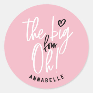 Die großen vier oh! 40. Geburtstagsgeschenk Gastge Runder Aufkleber