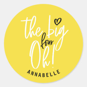 Die großen vier oh! 40. Geburtstagsgeschenk Gastge Runder Aufkleber