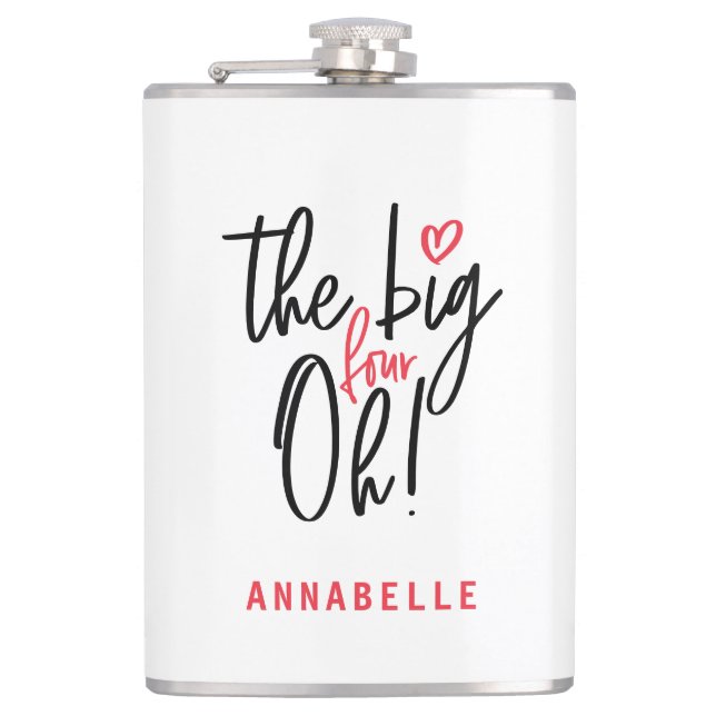 Die großen vier oh! 40. Party Flachmann (Vorderseite)