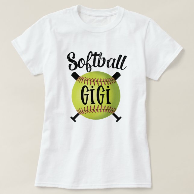Die Großmutter-Enkelinspiel Softball Gigi Frauen T-Shirt (Design vorne)