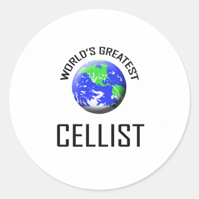 Die größte Cellist der Welt Runder Aufkleber (Vorderseite)