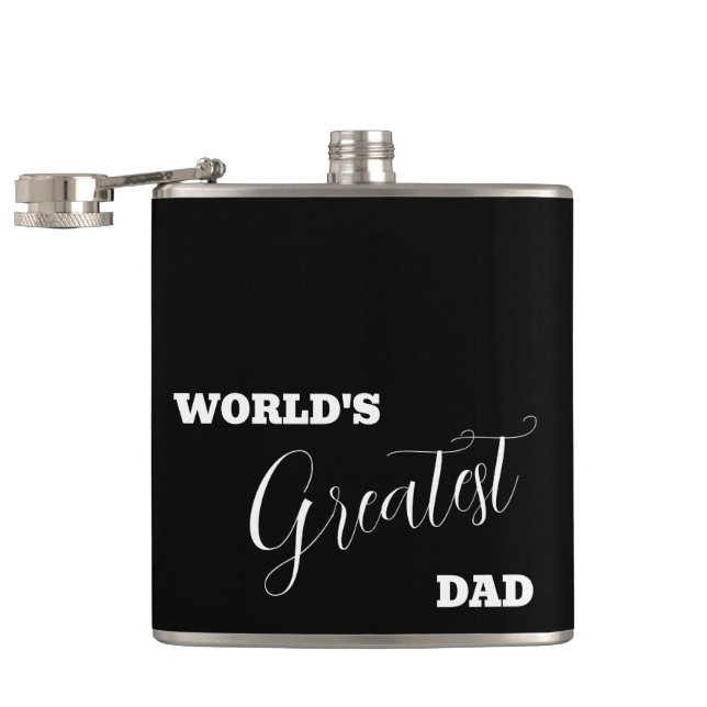 Die größte Flasche mit Foto für Vater weltweit Flachmann (Geöffnet)