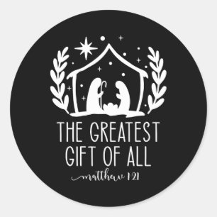 Die Größte Für Alle Weihnachten Jesus Christus Geb Runder Aufkleber