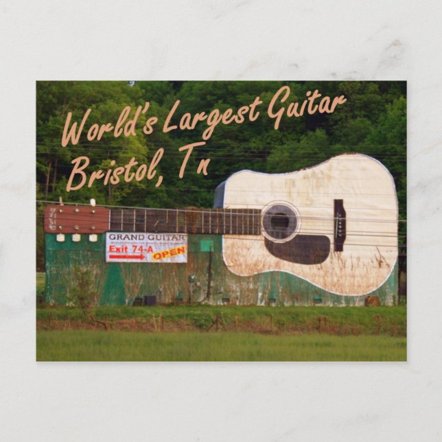 Die größte Gitarre der Welt - Bristol, TN Postkarte (Vorderseite)