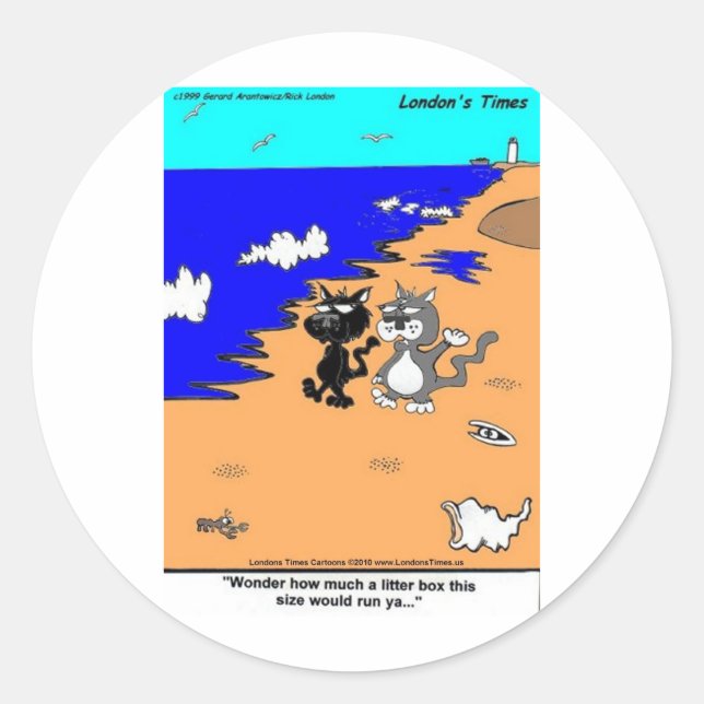 Die größte Litterbox der Welt - Funny Gifts & T-Sh Runder Aufkleber (Vorderseite)