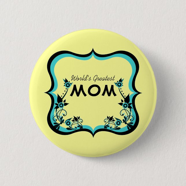 Die größte Mama der sassy Floral World Button (Vorderseite)