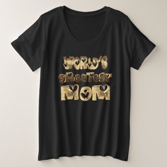 Die größte Mama der Welt Niedlich Hearts Typografi Große Größe T-Shirt (Design vorne)
