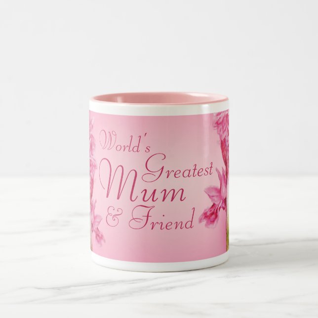 Die größte Mama- und Freundpink-Orchideen-Tasse de Zweifarbige Tasse (Mittel)
