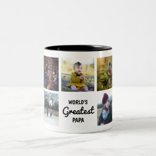Die größte Papa-Custom-Foto-Tasse der Welt Zweifarbige Tasse
