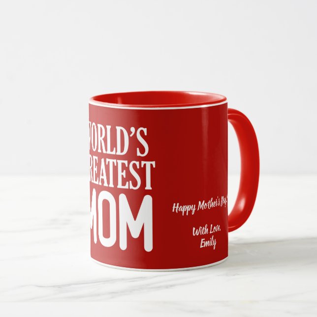 Die größte weiße Typografie der Mama der Welt Tasse (VorderseiteRechts)