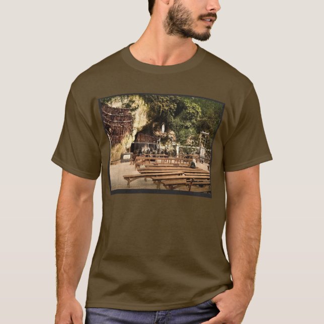 Die Grotte von Notre Dame, Lourdes, Pyrenäen, T-Shirt (Vorderseite)