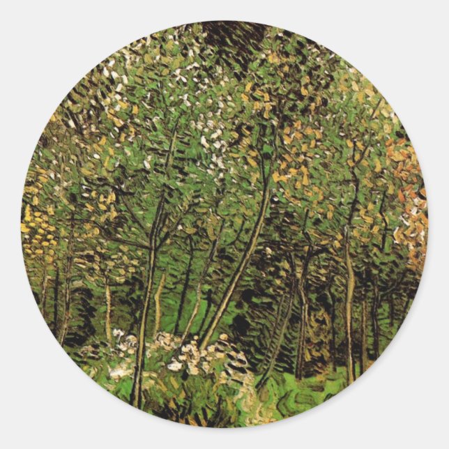 Die Grove von Vincent van Gogh Runder Aufkleber (Vorderseite)